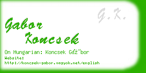 gabor koncsek business card